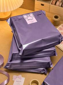 Packaging Bags Self-Sealing Courier Bags Multi-Size Waterproof Mailing Envelopes Thickened Plastic Packaging Bags Leakproof Tear-Resistant Multi-Purpose Minimalist Packaging Bags Suitable For Office, Clothing Packaging Backside - Grape Purple - View 4