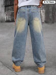 Boys' Fashion Denim Long Pants, Spring/Autumn/Winter New Style For Big Kids - Medium Wash - View 4