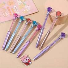 10pcs Shiny Crystal Ballpoint Pens, Rotatable, Medium Tip, Suitable For Wedding, Office, School And Valentine's Day Gifts, Random Color - Sets - View 7