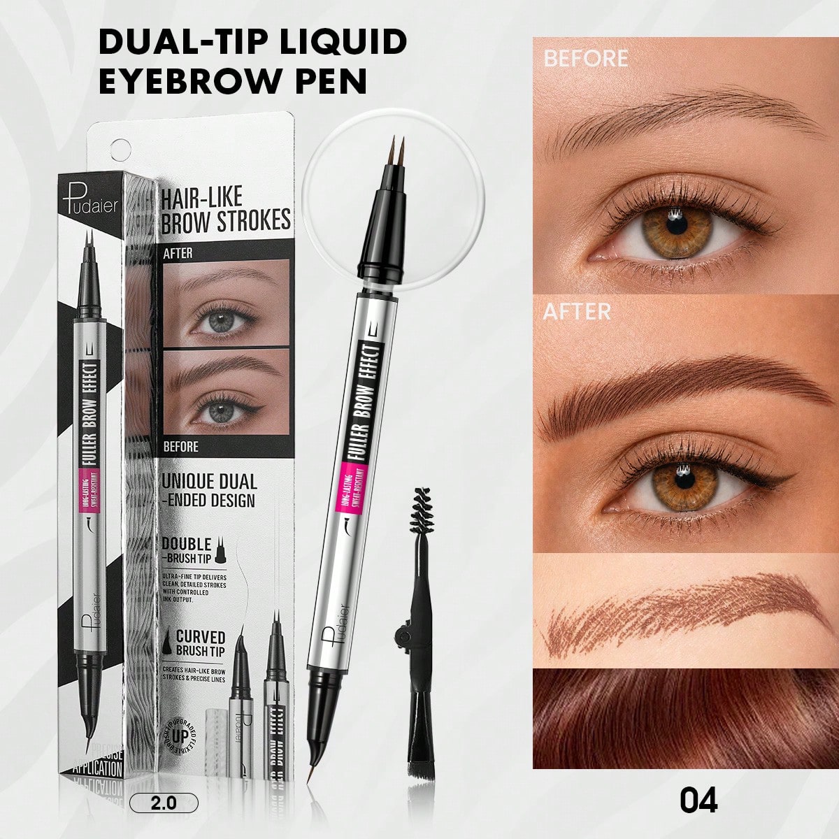 Shein Women's Black Pudaier Thickened Extra Curled Mascara, Waterproof Volumizing Mascara, Long-Lasting No Clumping Smudge-Proof Mascara, Daily Eye Makeup - Image 8