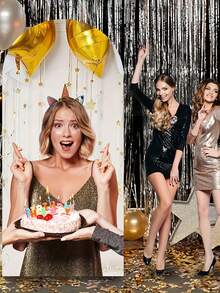 1pc Customized Wedding Arch Backdrop Covers, Personalized Balloon Arch Backdrops For Birthday Parties, And Custom Arch Backdrop Covers For Graduation Ceremonies And Birthday Celebrations - Multicolor - View 6