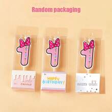 Bowknot Number Happy Birthday Candles, Cute Cartoon Creative Birthday Cake Decoration Candles - View 7