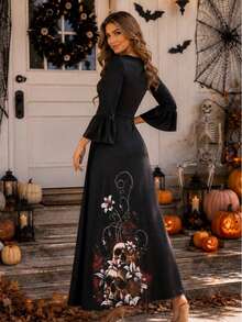 Women Long Dresses - Black - View 5