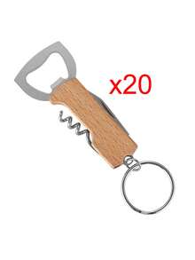 Laser Engravable Wooden Multi-Function Bottle Opener Keychain, Dual-Use Beer And Wine Opener Tool With Wine Corkscrew, Metal Key Ring For Keys And Backpacks, Premium Natural Wood Handle With Durable Rust-Resistant Metal Parts, Sturdy Craftsmanship, Supports Custom Name, Anniversary, And Personalized Message, Compact And Portable For Home Gatherings, Outdoor Camping, And Party Dinners - Apricot - View 12