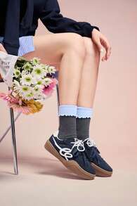 Kappa Millennium Style Silver White Colorblock Low-Top Sneakers, Double Strap Commuter Italian Retro Versatile Casual Shoes - Midnight Blue Black - View 4