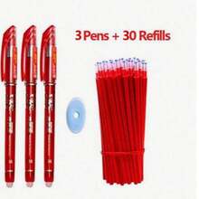 1 Pack Of 2 Pens + 20 Refills + 1 Random Color Eraser, 0.38mm Erasable Pens For Students, Refillable Smudge-Resistant Ballpoint Pens With Smooth Writing, Back To School - Multiple Styles - View 15