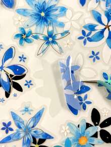 1 Pack 20pcs Vintage Silver Foil Floral Collage PET Stickers, DIY Scrapbooking Decoration Stickers For Planner, Photo Album, Scrapbook - Starlight Flower Field - View 4