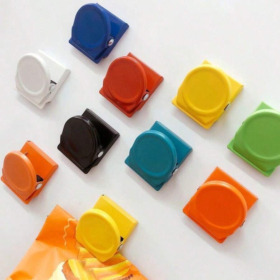1/5/8 cái kẹp nam châm nhiều màu, đế nam châm neodymium mạnh, kẹp kim loại bền đa năng cho giấy ghi chú, ảnh, phù hợp cho tủ lạnh, bảng trắng, lịch, sắp xếp tài liệu, đồ dùng tiện ích cho nhà, bếp, văn phòng, học sinh - Nhiều màu - Xem 1