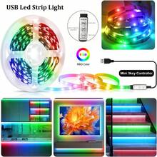 1 buah Lampu Strip LED RGB5050 5V dengan Antarmuka USB dan Pengontrol 3 Tombol, Lampu Dekoratif Latar Belakang TV Berwarna-warni, Cocok untuk Suasana Ruang Tamu dan Kamar Tidur - MultiWarna - View 2