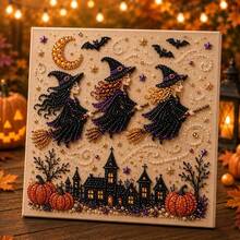 Halloween Ghost Pearl Painting DIY Kit Pumpkin Cat Ghost Diamond Painting Handmade Home Decor - Multicolor - View 5