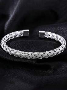 1pc Men's Summer Mobius Twisted Open Adjustable Stainless Steel Bracelet, Waterproof And Fade-Resistant, Suitable For Daily Wear, Mother's Day Gift - Mobius Bracelet - View 7