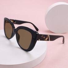 1pc Large Frame Cat Eye Tea Lens Reading Glasses, Featuring Leopard Print Design, High-Quality Tea Lens For Fashionable And Comfortable Wear, Suitable For Men And Women Daily Reading - Black - View 5