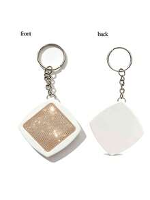 1pc Shiny Rhinestone Retractable Tape Measure Keychain - 2m/6ft - Mini Tape Measure Keychain - Retractable Soft Tape Measure Keychain, Thumb-Shaped Keychain, Cute Bag Charm, Portable Pocket Measuring Tool, Body Measuring Tape, Retractable Small Tape Measure, DIY Handmade Accessory Pendant, Suitable For Tailors And Craft Enthusiasts, Also A Unique Birthday Gift, Holiday Gift, Party Gift - Multicolor - View 17
