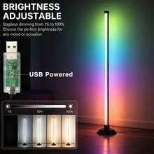 RGB Corner Floor Lamp, Smart LED Standing Lamp, Supports APP And Remote Control, Music Sync, Timer, Dimmable And Color Changing Ambient Light, Suitable For Bedroom, Living Room, Game Room And Home Decor - Floor Lamp - View 8