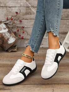 2026 New Women's Lightweight Comfortable Flat Casual Sports Sneakers - Black - View 6