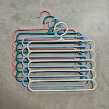 3pcs/Set Multi-Functional 5-Layer Pants Hanger - Durable Plastic Multi-Layer Closet Storage Rack, Suitable For Clothes, Shirts, Etc. - Multi-Color, Clothing Organization Storage Rack For Pants And Scarves, Non-Slip Space-Saving Closet Organizer, Multi-Layer Scarf And Tie Rack, Portable Closet Clothing Storage Rack, Perfect Hanger For 365 Days Use - Multicolor - View 9