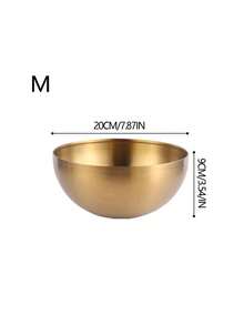 1pc Stainless Steel Bowl,Kitchen,Christmas Gift - Gold - View 11