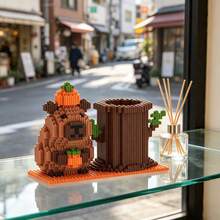 Creative Capybara Pen Holder Building Block Figurine Gift, PP Material. Suitable For Office, Desk, Desktop Storage, Family Gathering Games, Team Stress Relief Toy, Birthday, Valentine's Day, Halloween Gift, For Classmates, Friends And Family. - Multicolor - View 7