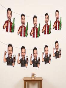 6/9/12pcs Banner Foto Kustom untuk Pesta Bertema Bir Pria, Banner Kartun yang Dipersonalisasi untuk Pesta Bujang, Dekorasi Pesta BBQ di Halaman Belakang - MultiWarna - View 3