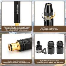 Household Water Spray Gun, Hose Nozzle, Garden Hose Nozzle, Water Spray Gun Nozzle Set, 3 Adjustable Spray Modes, Equipped With Multiple Connectors, Suitable For Home Car Washing And Outdoor Multi-Scenario Cleaning - View 2