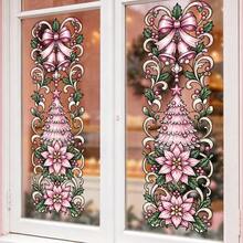 1/4pcs Reusable Christmas Flower Window Decals, Double-Sided Visible PVC Electrostatic Adsorption Glass Stickers, Suitable For Home, Kitchen, Dining Room, And Shop Decoration. - Multicolor - View 2
