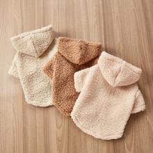 1pc Teddy Fleece Cute Pet Jacket Zipper Front Cat Dog Outdoor Coat Autumn Winter - Mocha Brown - View 6