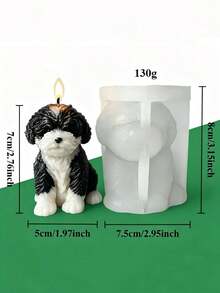 Teddy Dog Silicone Mold DIY Candle/Soap/Resin/Plaster Multi-Purpose Handmade Mold, Cute Puppy Shaped Mold, Suitable For Making Scented Handmade Soap And Candles, Easy Release Silicone Mold - A-White - View 9