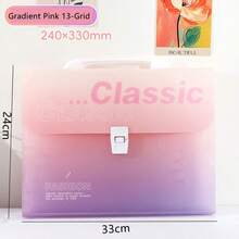 Multi-Pocket Expanding File Folder With Elastic String Closure, A4 A5 A6 Size Document Organizer, Paper Receipt Classification Storage Portfolio, Student Office Stationery Accordion Bag 13 Layers With Multiple Specifications Available - Accordion Bag - View 9