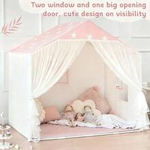 Pink Children's Play Tent, Large Indoor Playhouse Tent, Princess-Themed Children's Playhouse, Suitable As A Gift For Girls' Birthdays And Christmas - Pink - View 8