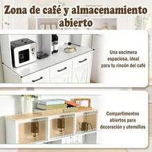 Alacena Gabinete De Madera Blanco Con 3 Cajones Y 3 Puertas - Blanco - Ver 9