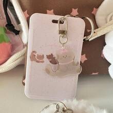 1pc Cute Kitten Sliding Card Cover - Star Chasing Love Bean Card, Protective Cover, Student Meal Card, Bus Card, School ID Card, Bank Card Access Control, School Supplies, Learning Storage Card Cover, Good Helper - Multicolor - View 6
