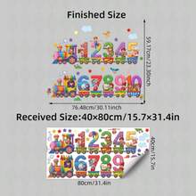 BRUP 1Pc Kids Wall Stickers, Alphabet ABC Number Train Peel And Stick Decal, Cartoon Animals Educational Math Art For Children Bedroom Classroom Decor - Multicolor - View 12