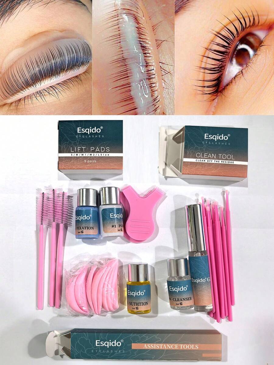 2 In 1 Eyelash Lift And Eyebrow Lamination Kit, Long Lasting Black, Good For 6-8 Weeks, Eyelash And Eyebrow Perm DIY Professional Kit, Instant Eyebrow Lift And Longer Eyelashes, Convenient For Home And Salon Use - Black - View 1