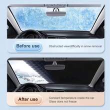 SEAMETAL New Summer And Winter Thickened Magnetic Car Sunshade, Car Windshield Sun Protection And Heat Insulation, Waterproof And Dirt-Proof Cover, No Drilling Required, Front Windshield Privacy Protection, Durable And Easy To Maintain - A - View 6