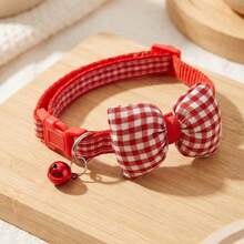 Plaid Bow Pet Collar - With Crisp Bell Accessory, Easy Wear Design, Suitable For Cats And Small Dogs Daily Outings, Holiday Atmosphere Outfit, Cute Pet Photo Decoration Neck Collar - Multicolor - View 8