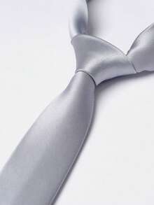 1件 5cm 素色男士修身領帶，手工領帶 婚禮商務領帶 - 白色 - 查看 4