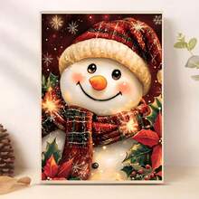 1PC DIY 5D Diamond Painting Kit Christmas Snowman Pattern - Round Full Diamond Art Mosaic Craft, Home Wall Decor, Frameless - No Frame - View 2