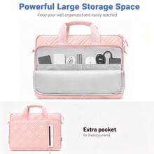 TECOOL 360度保護筆電攜行包，相容 MacBook Pro 15/16、Air 15 M2、14-17.3 吋 HP 筆電及其他品牌筆電，輕量女款筆電包，附肩背帶、口袋、提把，黑色、粉色 - 查看 2