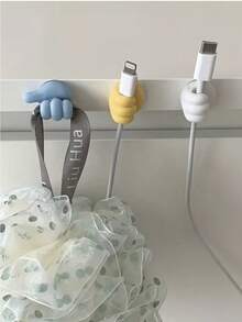 Thumb Hook Cable Organizer Creative Cute Data Cable Storage Fixing Cable Management Clip No-Drill Adhesive Hook - Multicolor - View 7