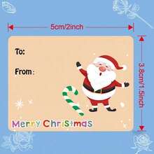 1/200/500pcs Christmas Gift Labels Stickers, Writable Self-Adhesive Multi-Purpose Holiday Decorative Labels, Multiple Styles, Candy Cane & Penguin Patterns, Christmas & Thanksgiving, Suitable For Holiday Gift Wrapping, Christmas Decoration, Christmas Crafts - Style a - View 5