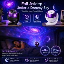 銀河投影小夜燈 可調焦 USB 星空投影儀 附 24 片投影幻燈片 360° 即插即用 高畫質銀河星空投影機 適用於臥室與車內 可調亮度 - 彩色 - 查看 2