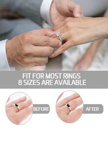 8/16/24pcs Adjustable Ring Size Adjuster/Resizer - Invisible Ring Size Adjuster, Suitable For Wedding/Events - Temporary And Permanent Use, Fits All Types Of Rings - Multicolor - View 2