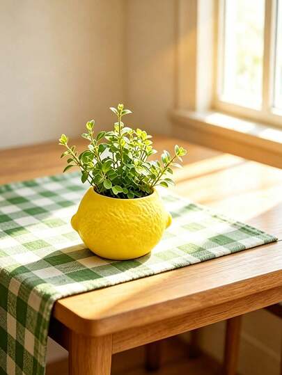 Lemon Shaped Flower Pot, Gardening Decor, Decorative Fruit Shaped Flower Pot, Suitable For Succulents, Cacti And Small Potted Plants, Modern Desktop Home And Garden Decoration, Creative Trinket, Cute Ornament, Suitable For Home, Office, Cafe, Bar Desktop Art Decoration, Beautiful Room Decor, Holiday Gift, Birthday, Teacher's Day