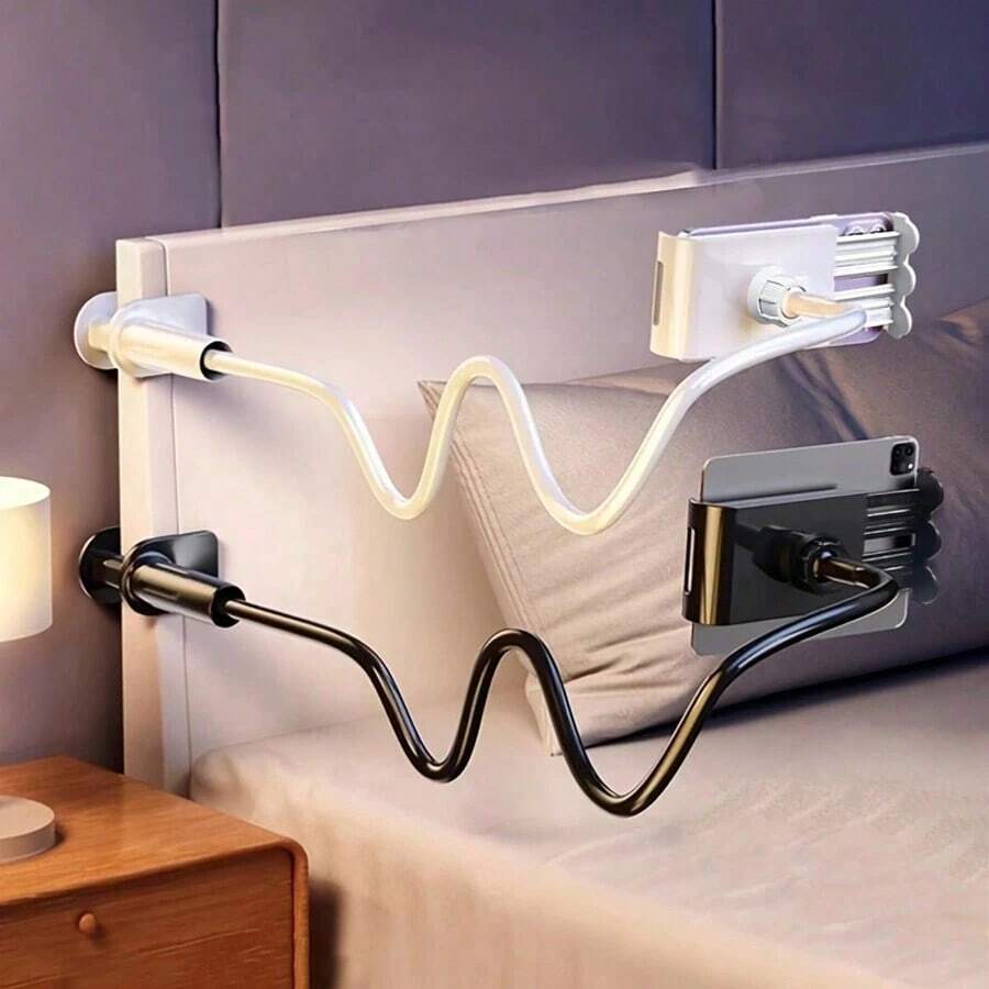 Universal Flexible Gooseneck Phone & Tablet Holder, 27.5-Inch Aluminum Alloy Long Arm Slouchy Bracket, 360° Rotating Clamp, Suitable For Bed, Desk, Kitchen, Office And Sofa, Hands-Free Stand - Upgraded Version - View 1