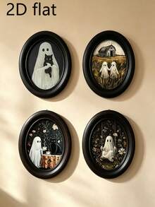 1pc Halloween Ghost Coffee & Black Cat Wall Decor - Perfect For Halloween Parties, Trick Or Treating, Horror Themed Parties, Halloween Candy Parties, Cosplay, Costume Parties, Themed Parties, Vintage Parties And Haunted House Decorations. - One Size Fits All - View 9