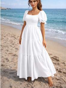 Women Long Dresses - White - View 1