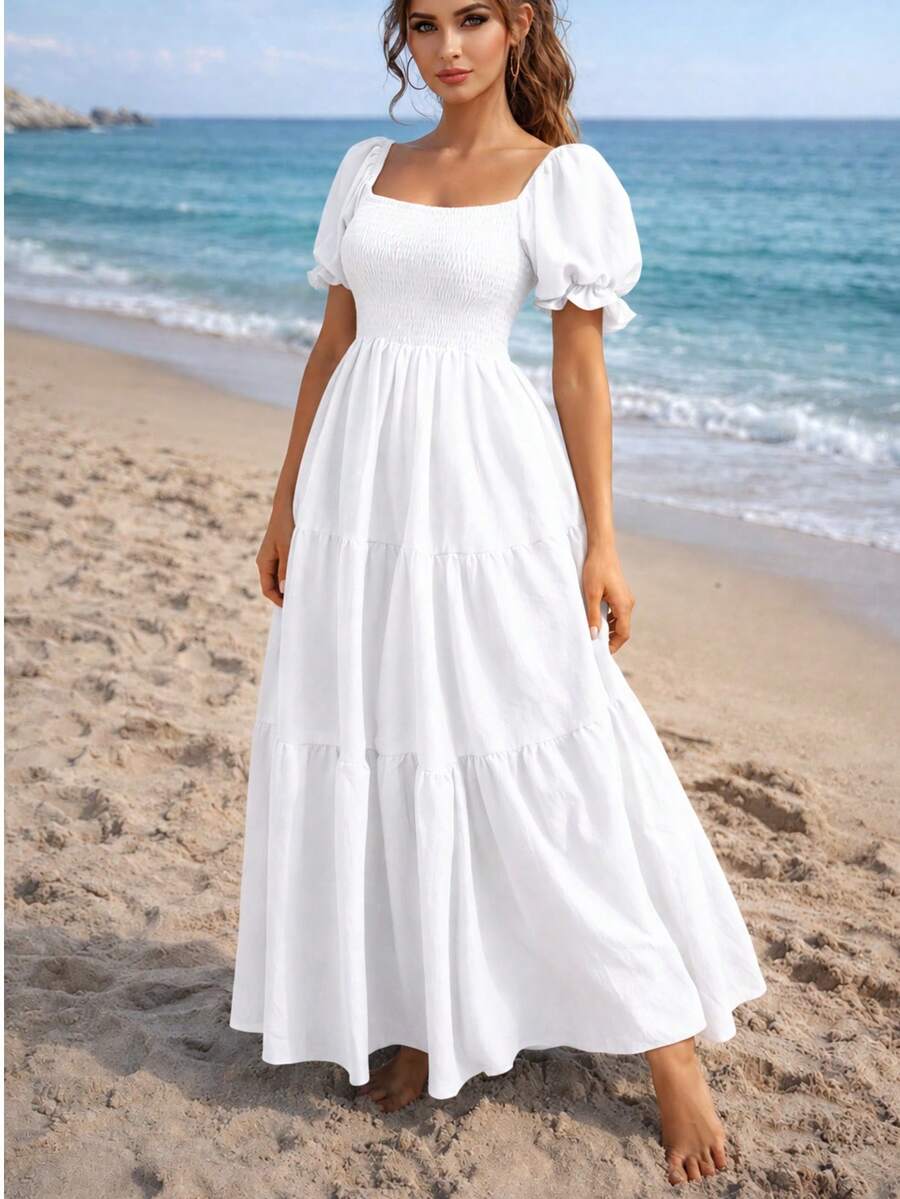 Women Long Dresses - White - View 1