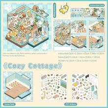 HEYBAO Fantasy Mini World 3D Scene Sticker DIY Craft Set, Dreamy Life Sticker Book Gift Collection - Multicolor - View 17