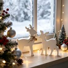 SILIKE LUFEI 2 Buah Cetakan Silikon Rusa Datar Natal, Cocok untuk Membuat Resin, Plaster, Lilin, Produk Aromaterapi, Cetakan Silikon untuk Pajangan Dekorasi Rumah - cetakan silikon - View 5