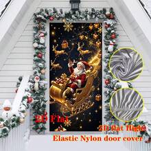 1pc Christmas Banner Party Decoration, Featuring A Design Of Santa Claus And Reindeer, Suitable For Decorating Christmas, Indoor And Outdoor Photography Props And Home Wall Decorations - A - View 4